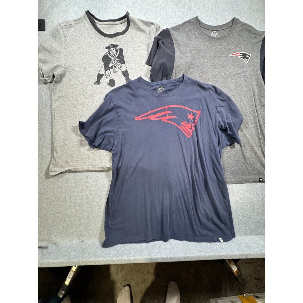 New England Patriots Mens T-Shirt Bundle 47 Brand Nike XL Throwback Pat Patriot